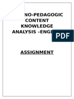 Techno-Pedagogic Content Knowledge Analysis - English