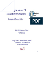 Electronic Signature and PKI Standardisation in Europe: Work-Plan & Current Status