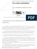 Derecho y Etica para Ingenieros - Ley Del Ejercicio de La Ingenieria, Arquitectura y Profesiones Afines