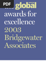 Global Investor - Awards For Excellence 2003 Bridgewater Associates