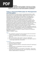 Philosophy For Management and Discipline