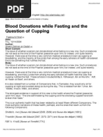 Blood Donations While Fasting and The Question of Cupping