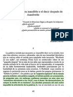 Lectura 4. Hurbinek. La Palabra Inaudible o El Decir Después de Auschwitz.