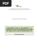 Modelo de Seguimiento Del Programa de Escuela para Padres