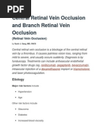 Central Retinal Vein Occlusion and Branch Retinal Vein Occlusion