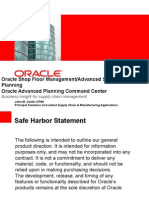 Oracle Shop Floor Management/Advanced Supply Chain Planning Oracle Advanced Planning Command Center