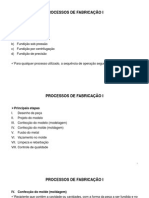 Processos de Fabricação I Fundição Moldagem