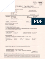 Thermohygrometer Calibration Certificate