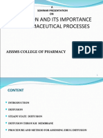 Diffusion and Its Importance in Pharmaceutical Processes