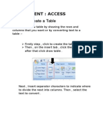 1.how To Create A Table: Assignment: Access