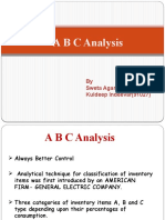 A B C Analysis: by Sweta Agarwal (91059) Kuldeep Indeevar (91027)