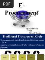 E-Procurement: By: Nikhil Soni - 91038 Mayank Sharma - 91031