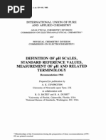 Definition of PH Scales, Standard Reference Values, Measurement of PH and Related Terminology