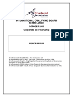 Corporate Secretaryship Memo October 2013