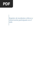 Registro de Incidentes Criticos y Observacion Participante en El Aula - Parejo