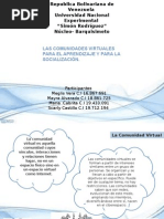 Elementos Conceptuales Sobre Las Comunidades Virtuales para El Aprendizaje y La Socializacion