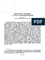 Tom Regan Derechos Animales y Etica Medioambiental