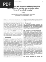 An Investigation Into The Extent and Limitations of The GROW Model For Coaching and Mentoring Online: Towards Prosthetic Learning'