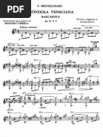 Francisco Tarrega - Felix Mendelssohn, Venetian Boat Song No.1 (Op.19 No.6)