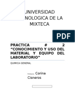 Practica 2: Conocimiento y Uso Del Material en El Laboratorio de Quimica