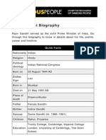 Rajiv Gandhi Biography: Quick Facts