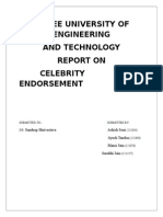 Jaypee University of Engineering and Technology Report On Celebrity Endorsement