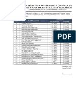 Data Hafalan Al-Quran & Hadits Bulan Oktober SMP-SMA FD