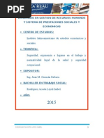 Trabajo de Seguridad, Ergonomia e Higiene en El Trabajo Elaborado Por La Bach. RODRÍGUEZ ACOSTA LEYDI