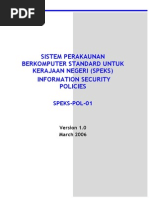 Sistem Perakaunan Berkomputer Standard Untuk Kerajaan Negeri (Speks) Information Security Policies