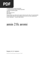 Amin 21k Aromi: Shopping List For Beginners