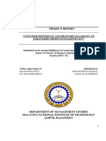 Project Report: Consumer Preference and Brand Recallability of Saras Dairy Products in Jaipur City"