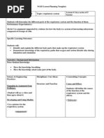 Respiratory System Lesson Plan