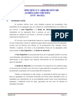 Peso Especifico y Absorción de Agr. Grueso