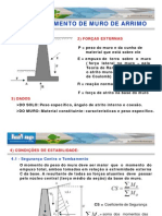 Aula 08 - (Dimensionamento Muro de Arrimo)