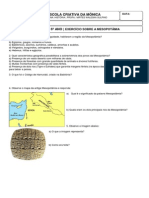 Exercício Sobre A Mesopotâmia