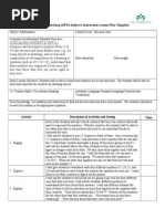 Student Teaching Edtpa Indirect Instruction Lesson Plan Template