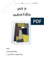 Unit 7: Musical Form: Index: 1. Some Musical Forms 2. Musical Form in Popular Music