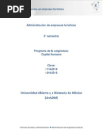 Unidad 1. Capital Humano en Empresas Turisticas Tercer Semestre