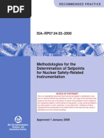 ISA-RP67.04.02-2000 - Methodologies For The Determination of Setpoints For Nuclear Safety-Related Instrumentation