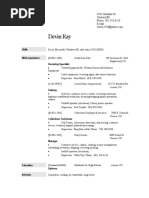 Devin Ray Resume