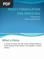 Policy Formulation and Processes