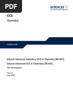 GCE Chemistry The Atomosphere Context Study EDEXCEL