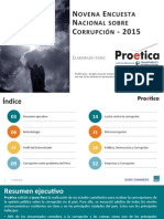 Novena Encuesta Nacional Sobre Percepciones de La Corrupción 2015