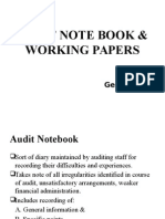 Audit Note Book and Working Papers