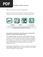 Distinguish Between Indirect and Direct Water Uses