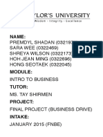 Name:: PREMDYL SHADAN (0321979) SARA WEE (0322469) SHREYA WILSON (0322173) HOH JEAN MING (0322696) HONG SEOTAEK (0322045)