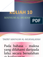 11 Mafhum Al-Mukhalafah