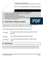 Homework: Unit 7.1: Introduction To Arabic Words