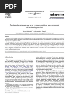 Business Incubators and New Venture Creation An Assessment of Incubating Models