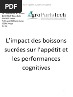 Influence Des Boissons Sucrées Sur Les Capacités Cognitives